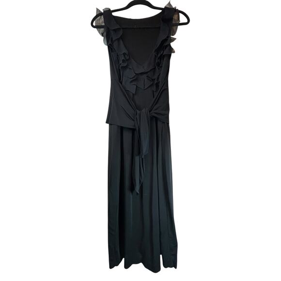 Elie Tahari Black Ruffle Cocktail Dress - Picture 3 of 15